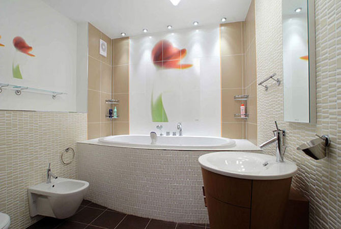 вариант дизайна интерьера ванной комнаты