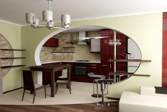 дизайн интерьера комнаты кухня