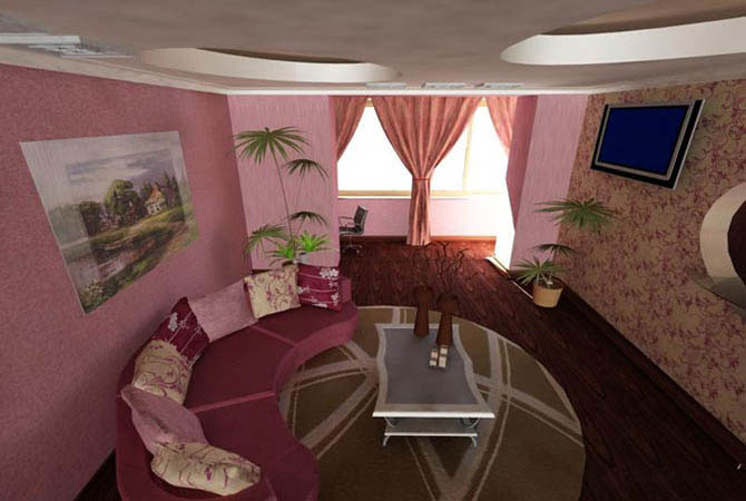 дизайн гостинной комнаты в коричнево белом цвете
